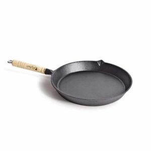 Cast Iron Fry Pan with Wooden Handle